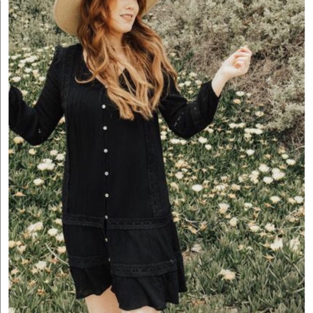 NWOT | CJLA | “Lacey” Boho Dress in Black
